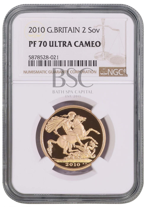 Elizabeth II, 2010 Gold Proof Double Sovereign/Two Pounds NGC PF70 Ultra Cameo