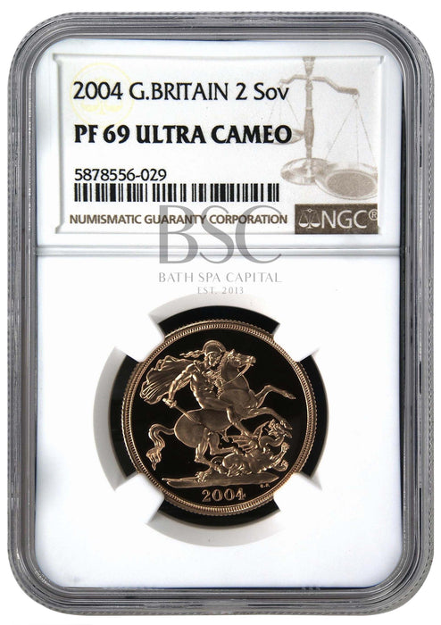 Elizabeth II, 2004 Gold Proof Double Sovereign/Two Pounds NGC PF69 Ultra Cameo