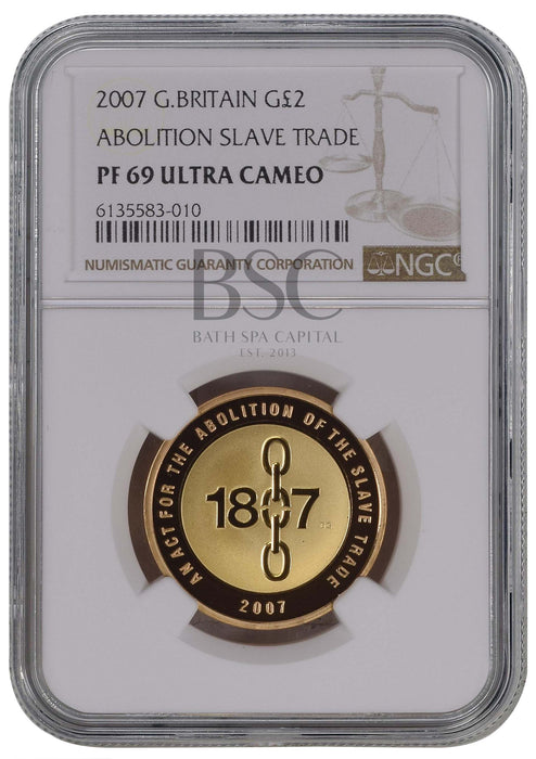 Elizabeth II, 2007 Gold Proof "Abolition of the Slave Trade" Two Pounds NGC PF69 Ultra Cameo