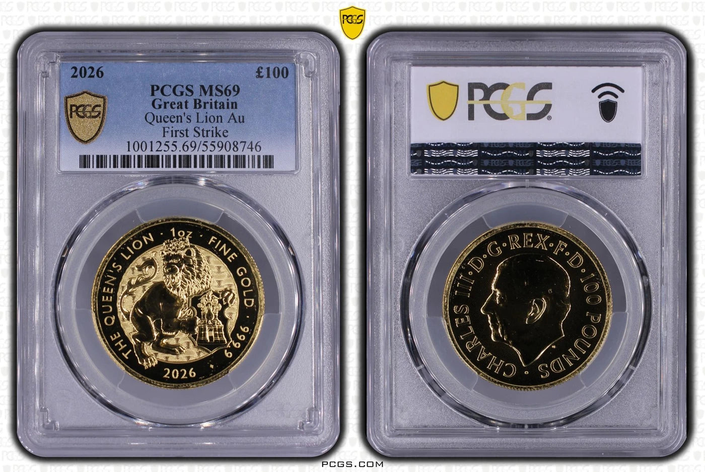 2026 Queen’s Lion, 1oz gold coin in a PCGS MS69 holder