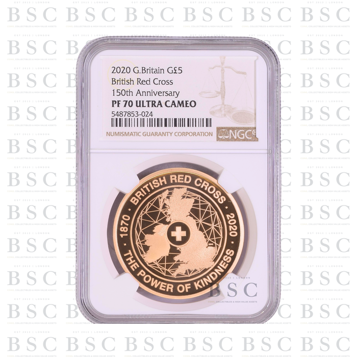 2020 GB £5 British Red Cross Proof Gold Coin PF70 NGC