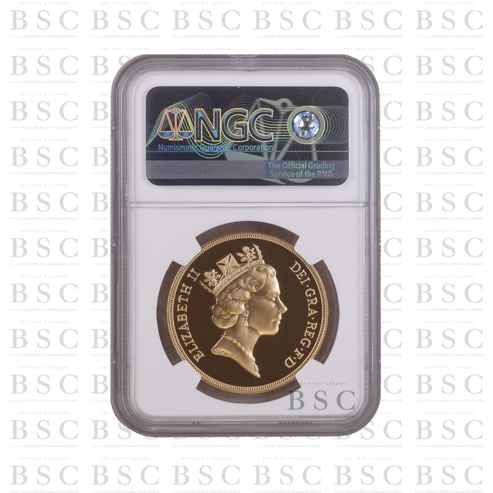1996 £5 Quintuple Sovereign St George Proof Gold Coin NGC PF69 Ultra Cameo