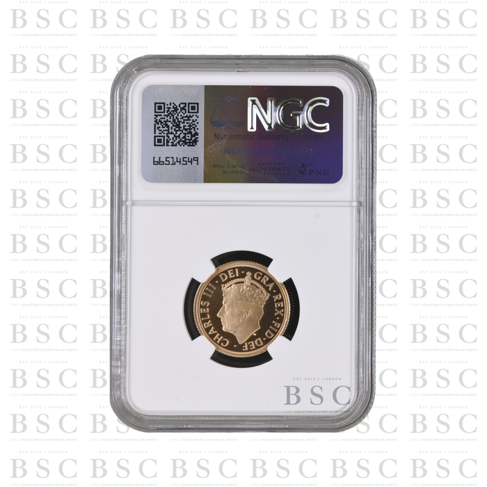 2023 Full Sovereign King Charles III Coronation Proof Gold Coin NGC PF70 Ultra Cameo