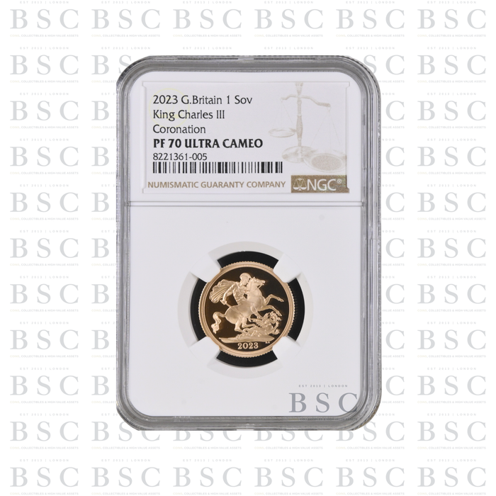 2023 Full Sovereign King Charles III Coronation Proof Gold Coin NGC PF70 Ultra Cameo