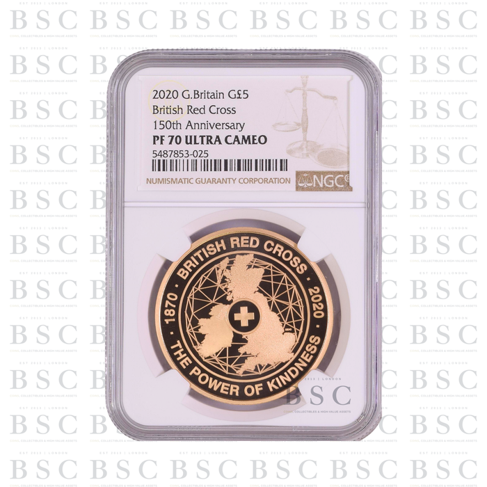 2020 GB £5 British Red Cross Proof Gold Coin PF70 NGC