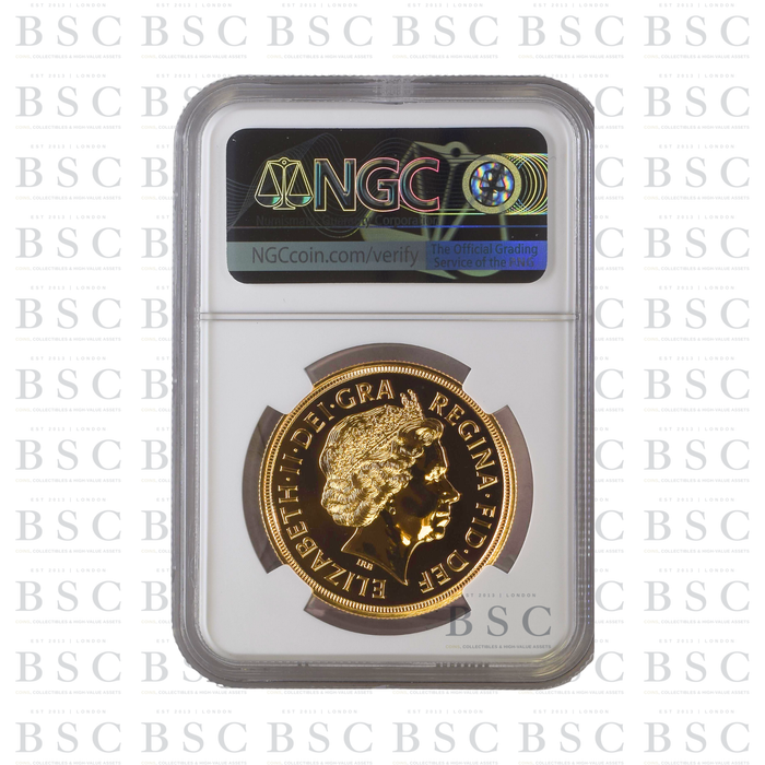 2008 GB £5 Quintuple Sovereign Gold Coin MS70 DPL NGC