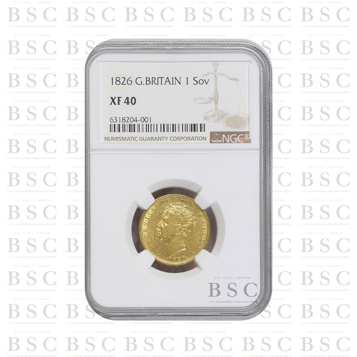 1826 Full Sovereign George IV Proof Gold Coin - The Royal Mint - NGC XF40