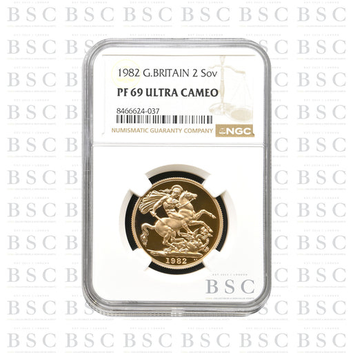 1982 Double Sovereign Second Portrait - Proof Gold Coin - NGC PF69 Ultra Cameo