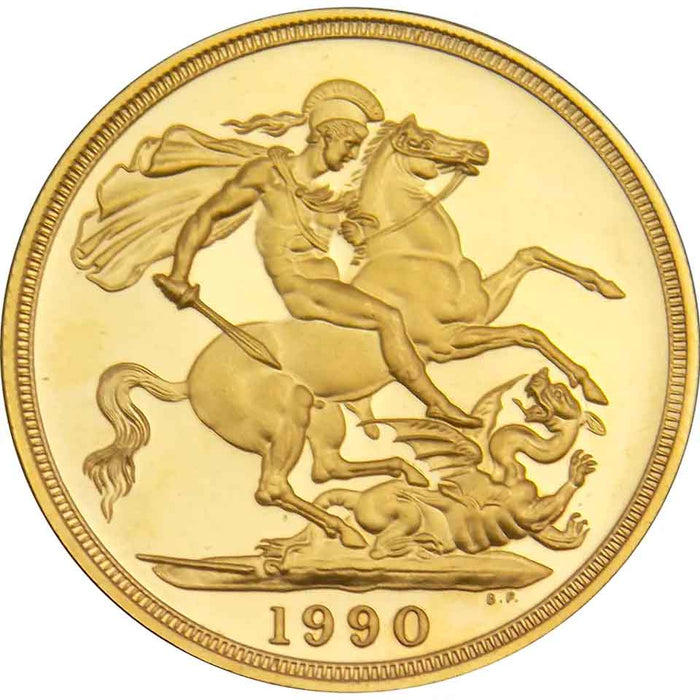 Elizabeth II, 1990 Gold Proof Double Sovereign/Two Pounds NGC PF69 Ultra Cameo