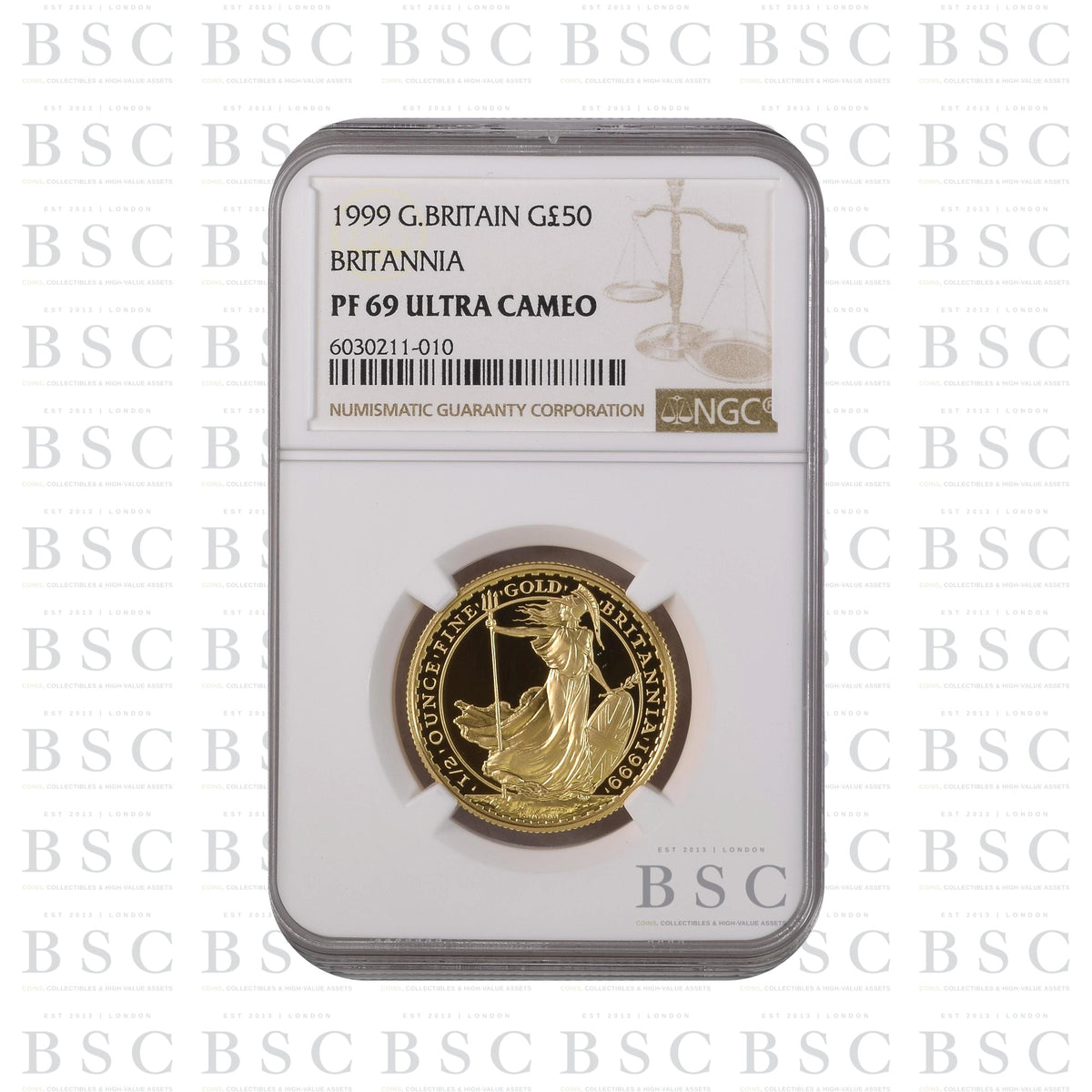 1999 1/2oz Elizabeth II Britannia Proof Gold Coin - NGC PF69 Ultra Cameo
