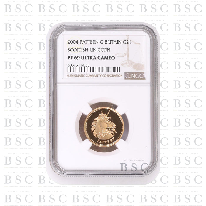 2004 £1 Elizabeth II - Gold Pattern Set Scottish Unicorn Proof Gold Coin - NGC PF69 Ultra Cameo