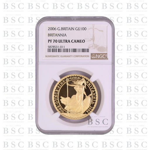 2006 GB £100 1oz Britannia Proof Gold Coin - NGC PF70 Ultra Cameo