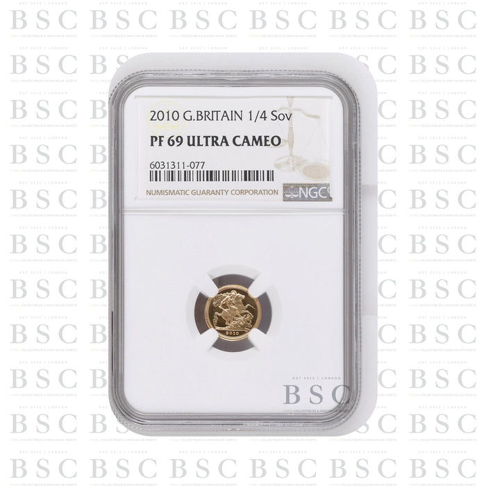 2010 Quarter Sovereign Elizabeth II Proof Gold Coin - NGC PF69 Ultra Cameo