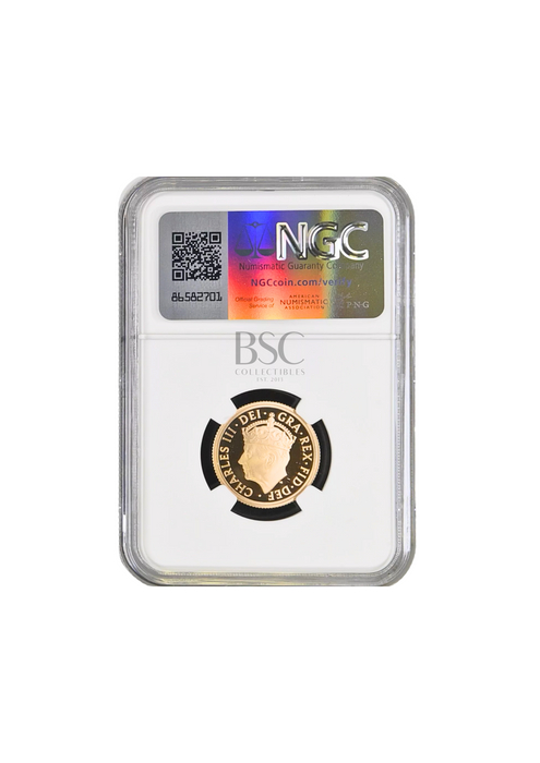 The Coronation of King Charles III 2023 Gold Proof Sovereign Coin NGC Graded PF70