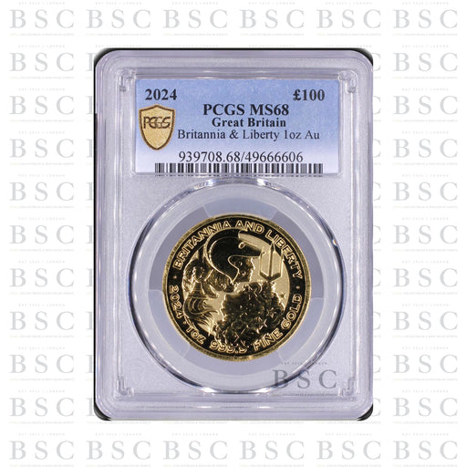 2024 1oz £100 Britannia & Liberty Gold Coin - PCGS MS68