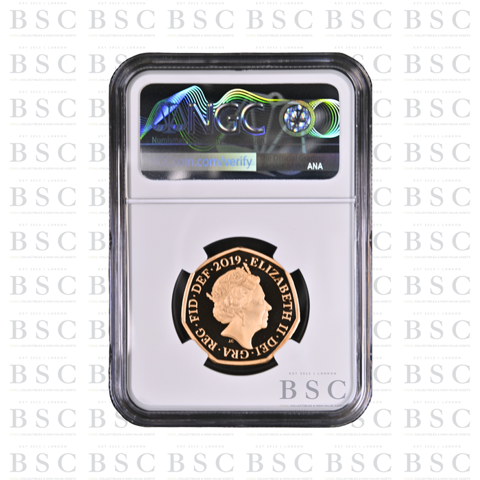 2019 50p Piedfort Heroic Scene Proof Gold Coin PF69 NGC