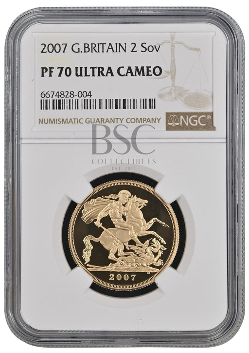 Elizabeth II, 2007 Gold Proof Double Sovereign/Two Pounds NGC PF70 Ultra Cameo
