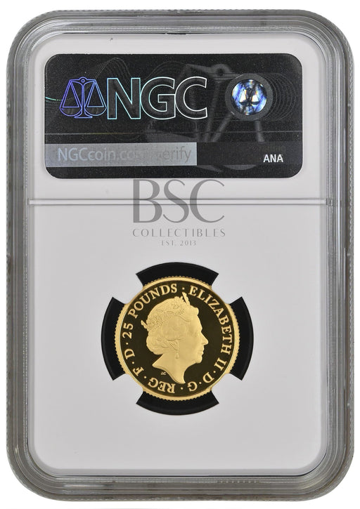 Elizabeth II, 2007 Gold Proof Britannia Twenty Five Pounds NGC PF70 Ultra Cameo