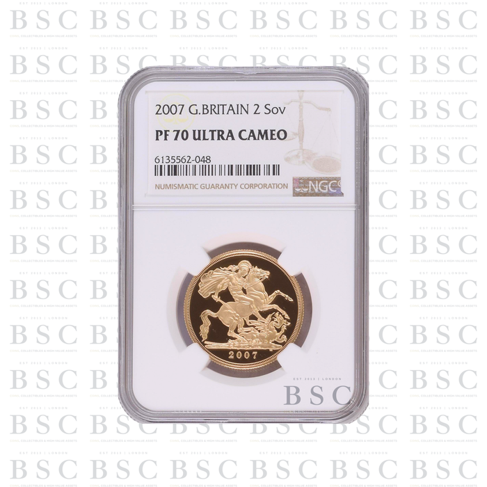 2007 GB £2 Double Sovereign St George Gold Proof Coin PF70 NGC