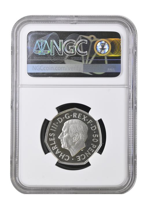 2022 QEII Memorial 50p Silver Proof Piedfort NGC PF70 Ultra Cameo reverse