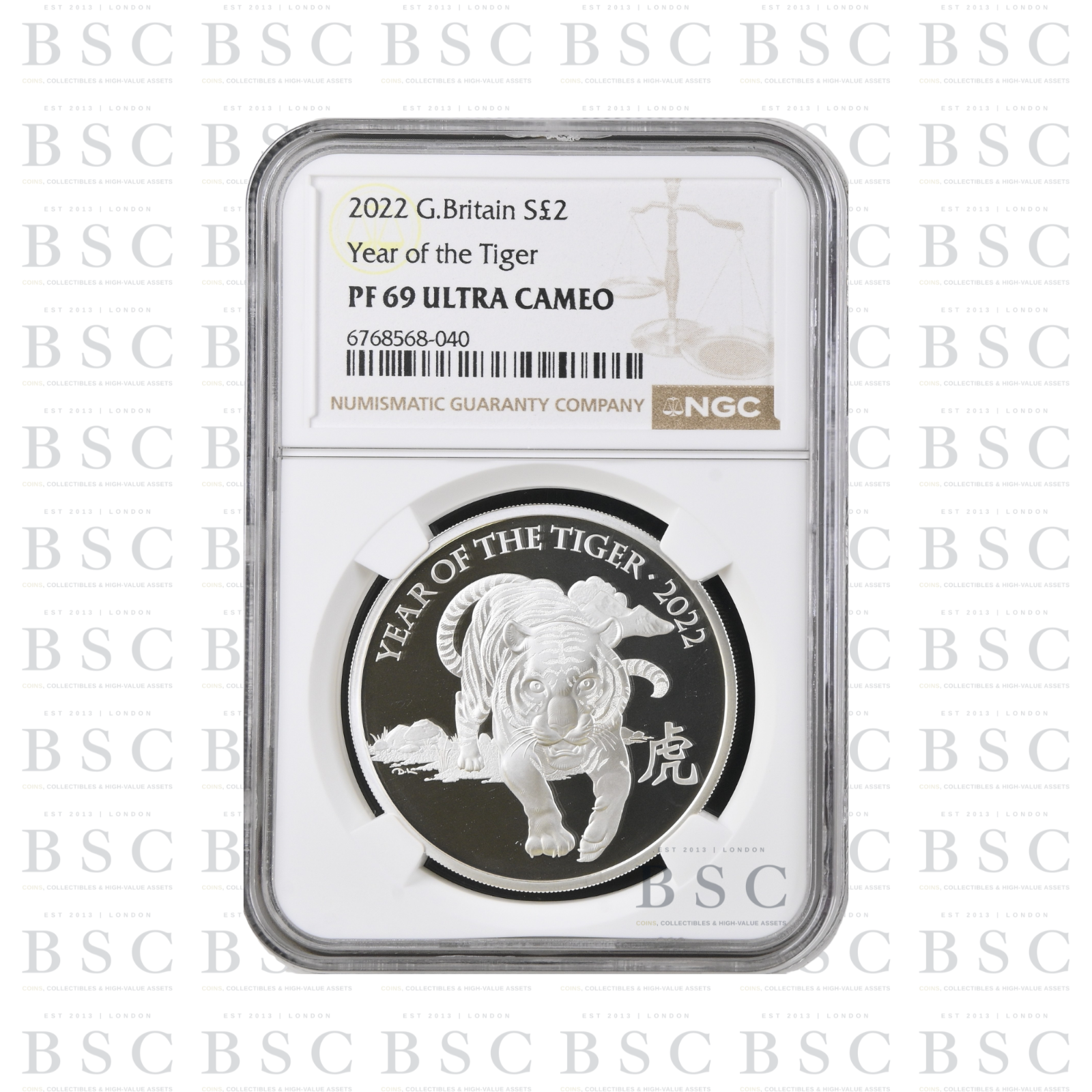 2022 Year of the Tiger 1oz Silver Proof NGC PF69 Ultra Cameo front
