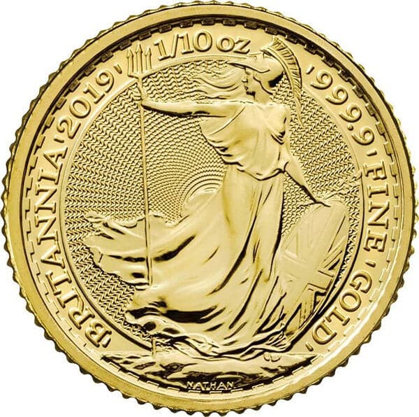 2019 1/10oz GB Britannia Gold Coin - MS70