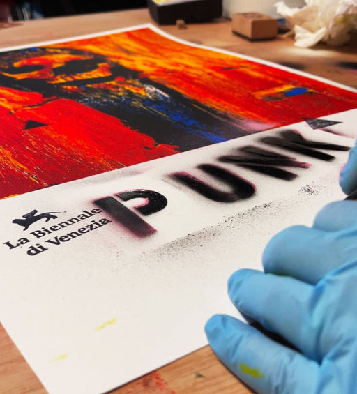 Scarlet Punk - Framed Embellished Screen Print (2022) - Limited Edition of 50 by Lincoln Townley
