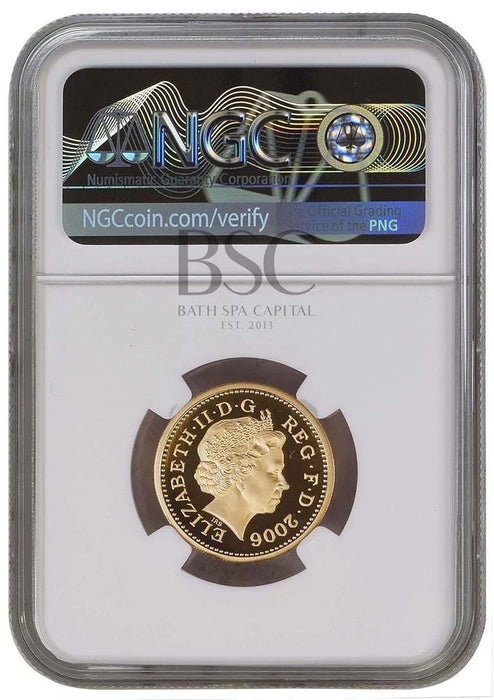 Elizabeth II, 2006 Gold Proof "Egyptian Arch Bridge" One Pound NGC PF70 Ultra Cameo