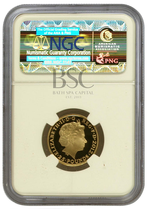 Elizabeth II, 2012 Gold Proof "London Olympics" Twenty Five Pounds NGC PF69 Ultra Cameo