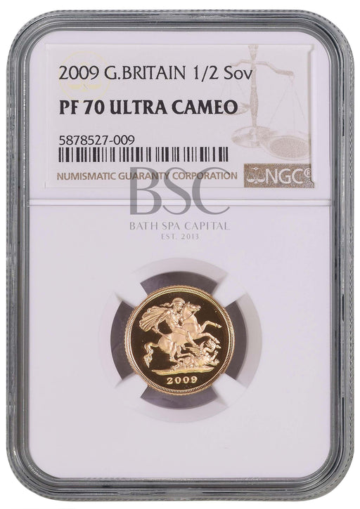 Elizabeth II, 2009 Gold Proof Half Sovereign NGC PF70 Ultra Cameo
