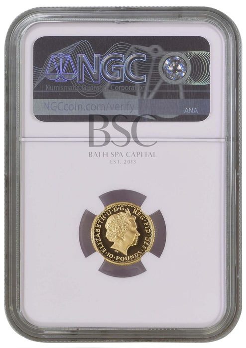 Elizabeth II, 2002 Gold Proof Britannia Ten Pounds NGC PF70 Ultra Cameo