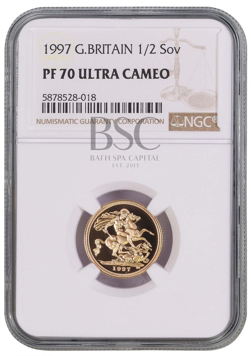 Elizabeth II, 1997 Gold Proof Half Sovereign NGC PF70 Ultra Cameo