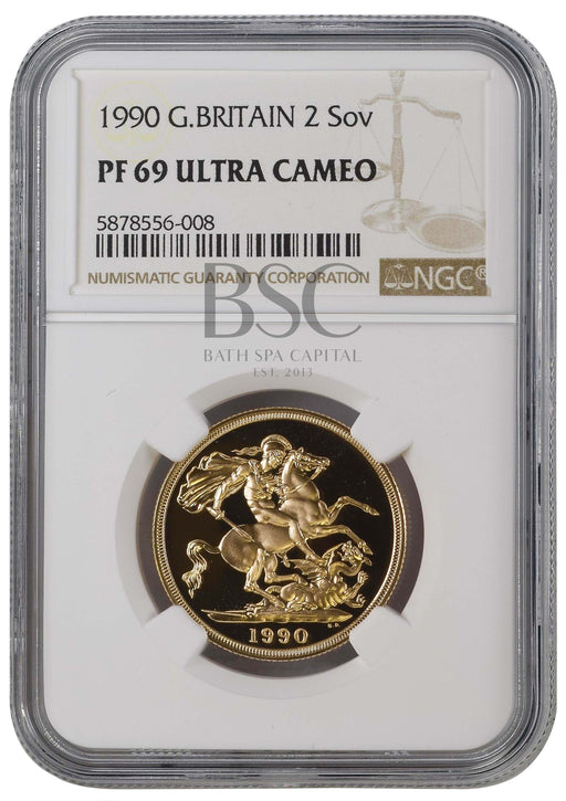 Elizabeth II, 1990 Gold Proof Double Sovereign/Two Pounds NGC PF69 Ultra Cameo