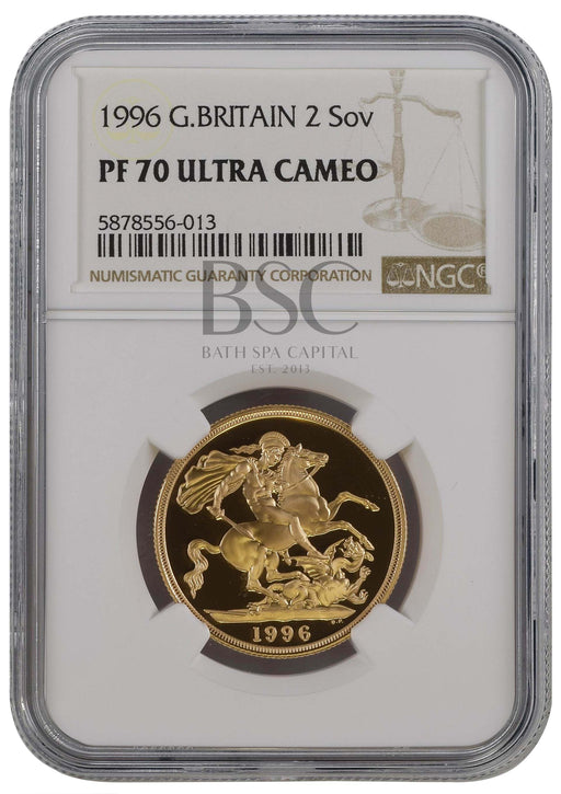 Elizabeth II, 1996 Gold Proof Double Sovereign/Two Pounds NGC PF70 Ultra Cameo