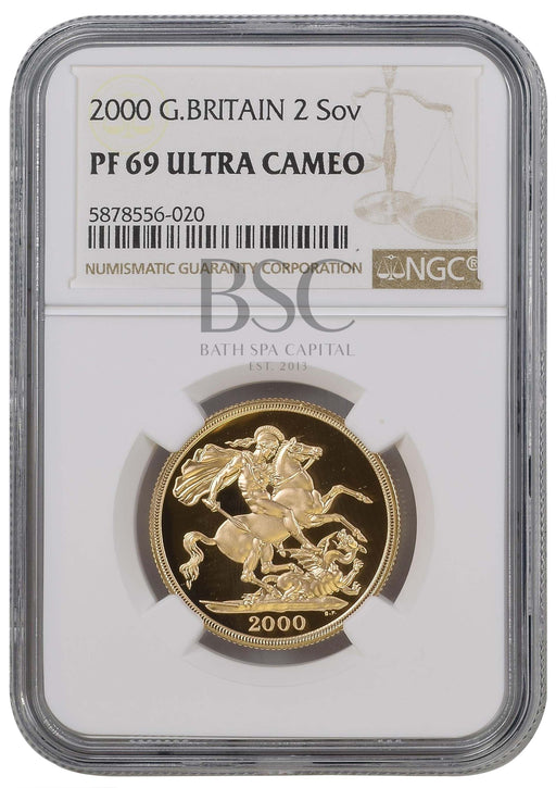 Elizabeth II, 2000 Gold Proof Double Sovereign/Two Pounds NGC PF69 Ultra Cameo