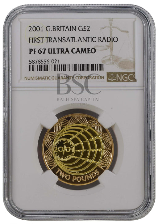 Elizabeth II, 2001 Gold Proof "Marconi Telegraph" Two Pounds NGC PF67 Ultra Cameo