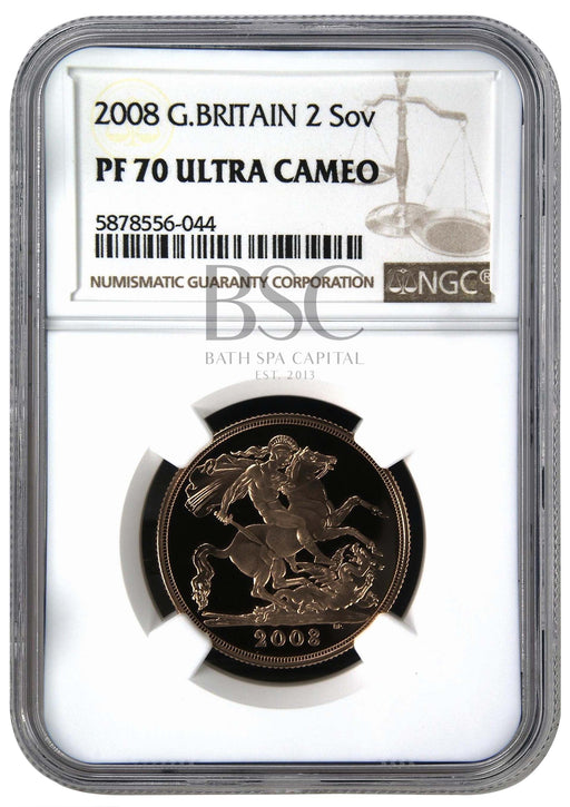 Elizabeth II, 2008 Gold Proof Double Sovereign/Two Pounds NGC PF70 Ultra Cameo