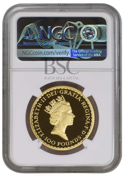 Elizabeth II, 1997 Gold Proof Britannia One Hundred Pounds NGC PF69 Ultra Cameo