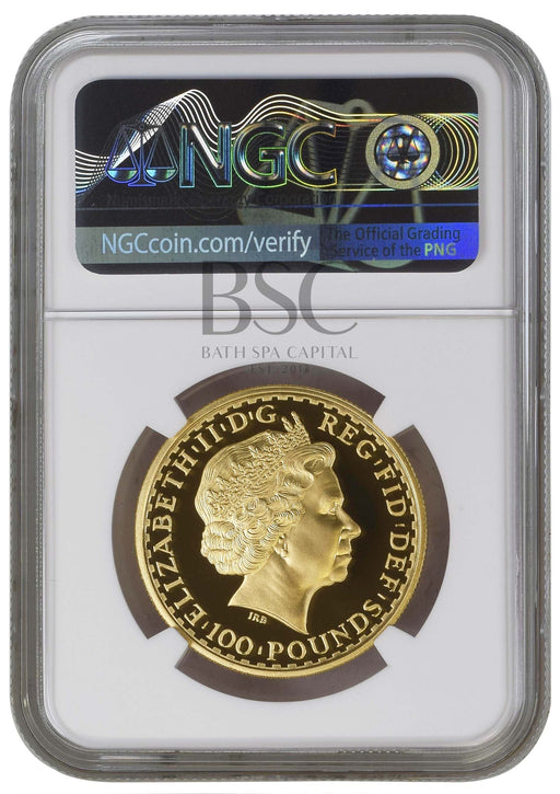 Elizabeth II, 2009 Gold Proof Britannia 100 Pounds NGC PF69 Ultra Cameo