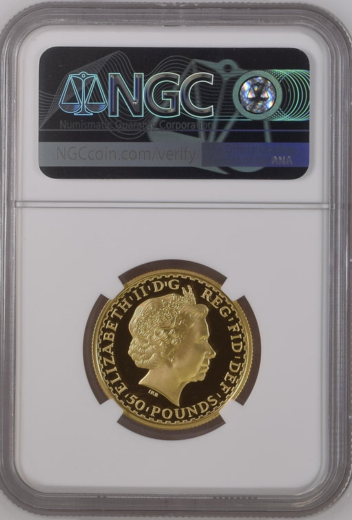 Elizabeth II, 1998 Gold Proof Britannia Fifty Pounds NGC PF69 Ultra Cameo