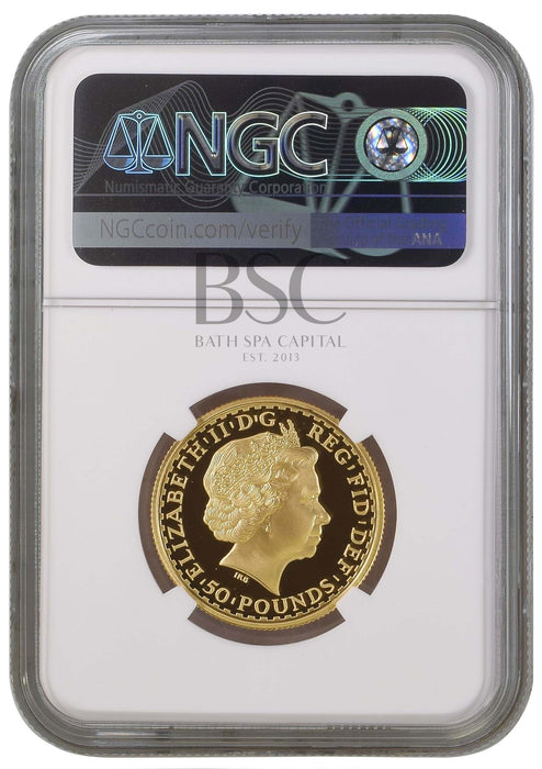 Elizabeth II, 1999 Gold Proof Britannia Fifty Pounds NGC PF70 Ultra Cameo