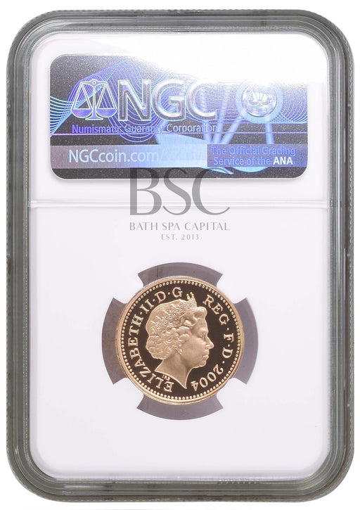 Elizabeth II, 2004 Gold Proof "English Lion" Pattern One Pound NGC PF70 Ultra Cameo