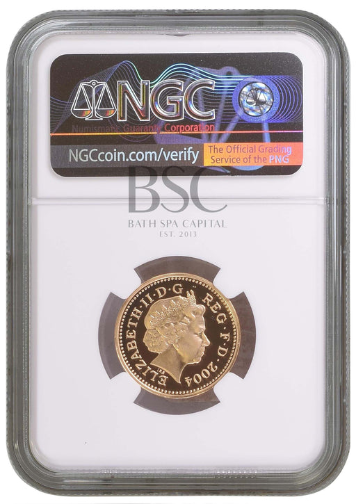 Elizabeth II, 2004 Gold Proof "Irish Hart" Pattern One Pound NGC PF70 Ultra Cameo
