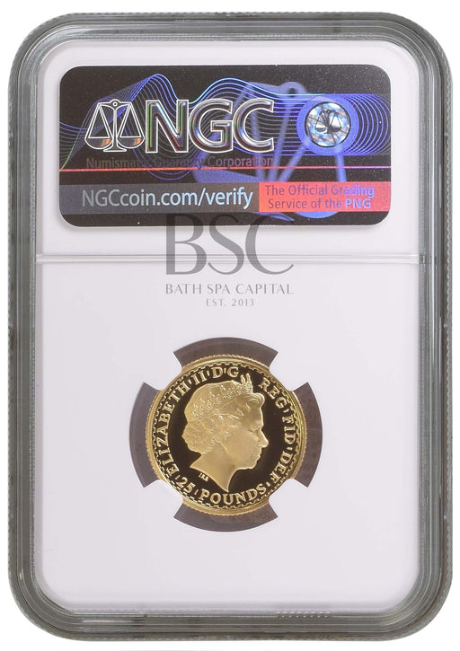 Elizabeth II, 2006 Gold Proof Britannia Twenty Five Pounds NGC PF70 Ultra Cameo