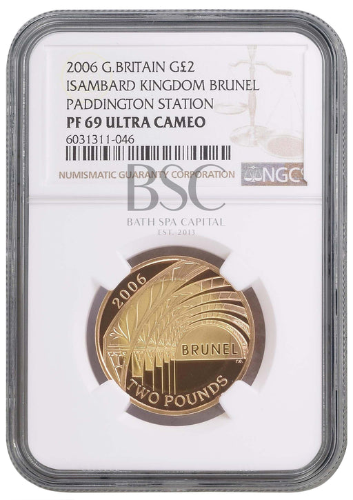 Elizabeth II, 2006 Gold Proof "Brunel" Two Pounds NGC PF69 Ultra Cameo
