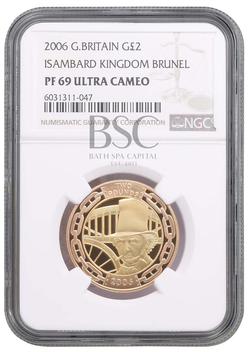 Elizabeth II, 2006 Gold Proof "Brunel" Two Pounds NGC PF69 Ultra Cameo