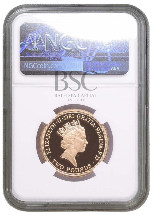 Elizabeth II, 1995 Gold Proof "End of World War II" Two Pounds NGC PF70 Ultra Cameo
