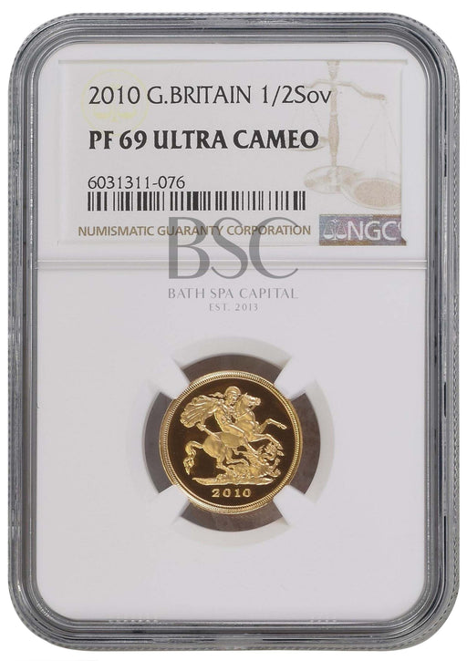Elizabeth II, 2010 Gold Proof Half Sovereign NGC PF69 Ultra Cameo