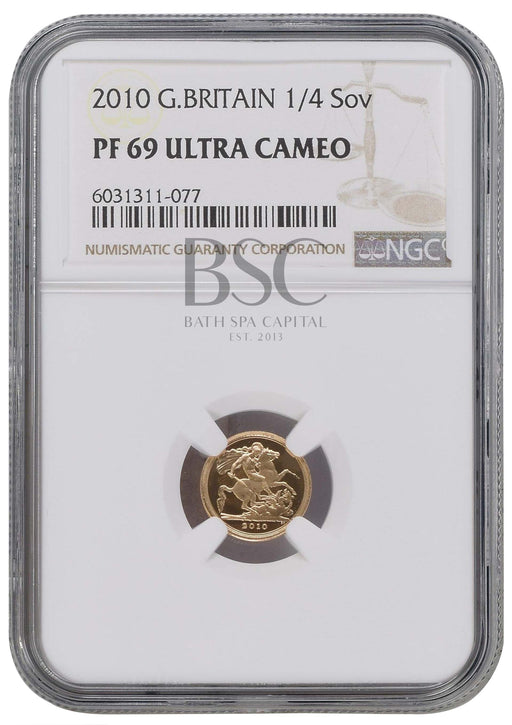 Elizabeth II, 2010 Gold Proof Quarter Sovereign NGC PF69 Ultra Cameo