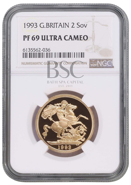 Elizabeth II, 1993 Gold Proof Double Sovereign/Two Pounds NGC PF69 Ultra Cameo